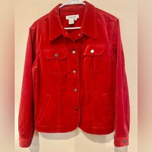 Coldwater Creek velvet jacket Coral orange size L